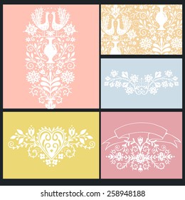 vector set of vintage floral cards