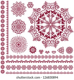 vector set of vintage floral design elements