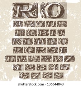 Vector Set. Vintage Fonts