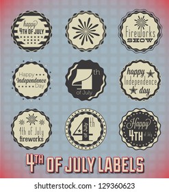 Vector Set: VIntage Fourth of July Labels and Icons