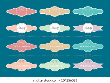 Vector set of vintage framed labels 0007