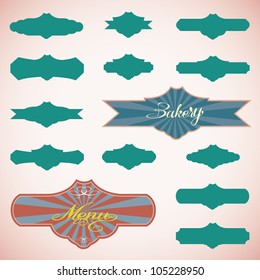 Vector set of vintage framed labels 0011