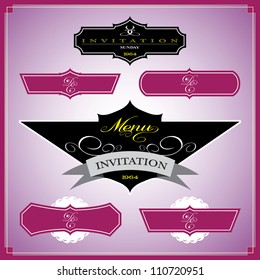 Vector set of vintage framed labels 0026