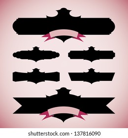 Vector set of vintage framed labels