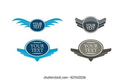 Vector set of vintage framed labels with copy paste area