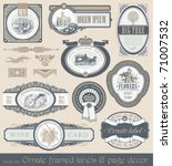 Vector set of vintage framed ornate labels & page decor design element