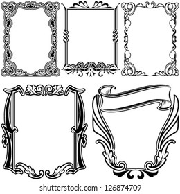 Vector set of vintage frames