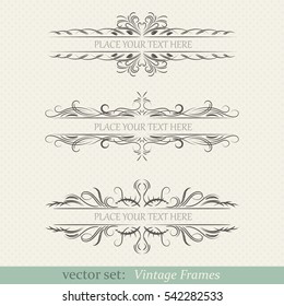 Vector set of vintage frames