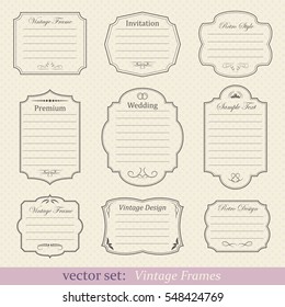 Vector set of vintage frames