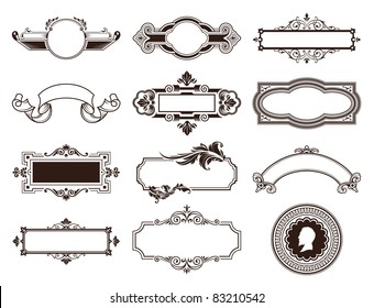 Vector set of vintage frames.