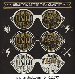 Vector set of vintage glasses.