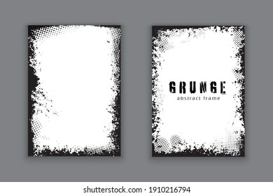 Vector set vintage grunge frame texture for book cover.