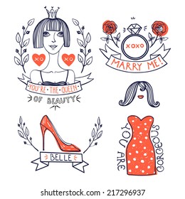 vector set of vintage hand drawn elements