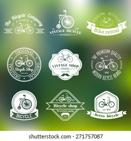 Vector set of vintage hipster bicycle logo. Modern bike badges or emblems collection.