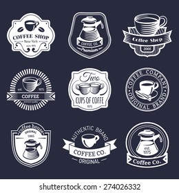 Vector set of vintage hipster coffee logos. Modern cafe shop, restaurant icons, emblems collection.