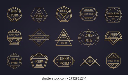 Vector Set of Vintage Hipster Insignias and Logotypes. Business Signs, Logos, Identity Elements, Labels, Badges, Frames, Borders and Other Design Elements. Geometric shapes with text space