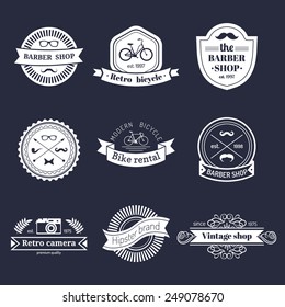 Vector set of vintage hipster logo. Retro icons or badges collection.
