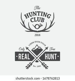Vector set of vintage hunting emblems.