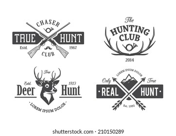 Vector Set Of Vintage Hunting Emblems.