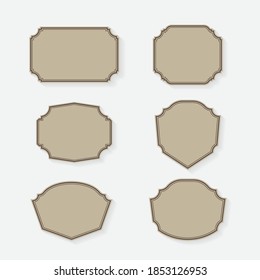 Vector set of vintage label template design.