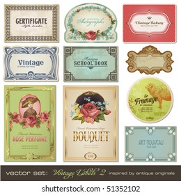 Vector Set Vintage Labels Set 2 Stock Vector (Royalty Free) 51352102 ...