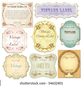 vector set vintage labels 2