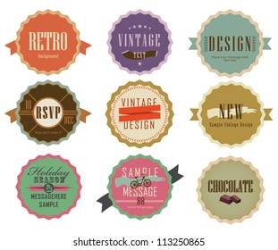vector set vintage labels