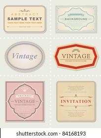 vector set: vintage labels