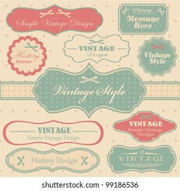 vector set with vintage labels