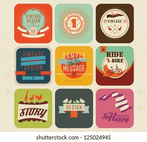 vector set vintage labels 3