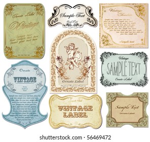 vector set vintage labels 4