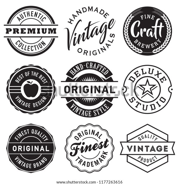 Vector Set Vintage Labels Stock Vector (Royalty Free) 1177263616 ...