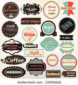 Vector set of vintage labels for cafe and coffee house design