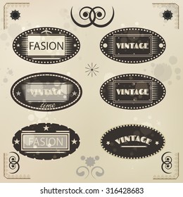 Vector set of vintage labels, Vintage labels collection. 