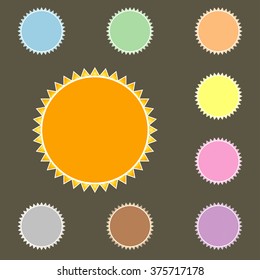 Vector set vintage labels in cute colors