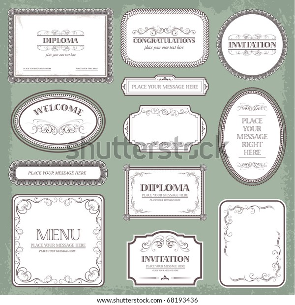 Vector\
set: vintage labels elements and page\
decoration