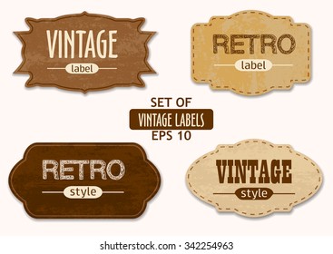 Vector set of vintage labels or emblems in four styles