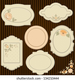 Vector set: vintage labels with flowers