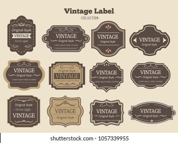 Vector set vintage labels and frame. Vector illustration EPS 10