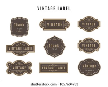 Vector set vintage labels and frame. Vector illustration EPS 10