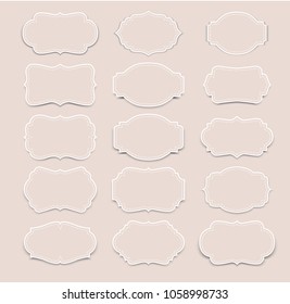 Vector set vintage labels and frame. Vector illustration EPS 10