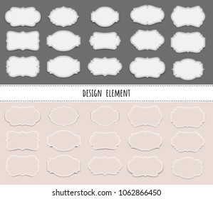 Vector set vintage labels and frame. Vector illustration EPS 10