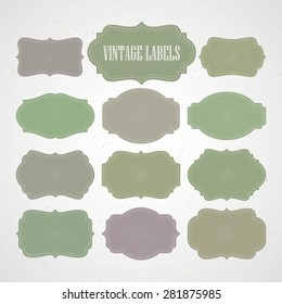 Vector set vintage labels and frame. Vector illustration EPS 10