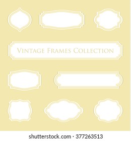 Vector set vintage labels and frame. Vector illustration EPS 10