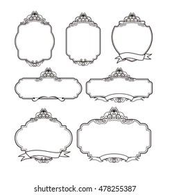 Vector set vintage labels and frame