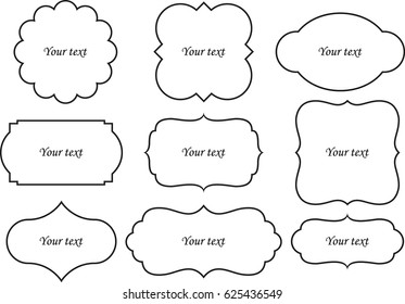 Vector set vintage labels and frame. 