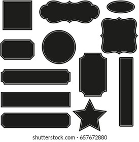 Vector set vintage labels and frame. 