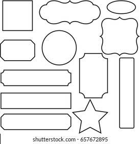 Vector set vintage labels and frame. 