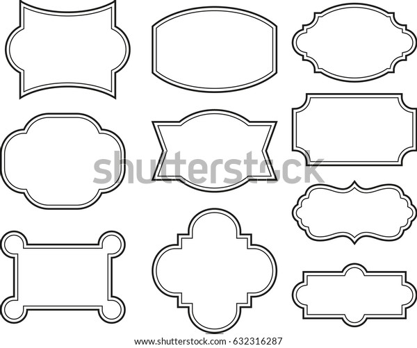 Vector Set Vintage Labels Frame Stock Vector (Royalty Free) 632316287