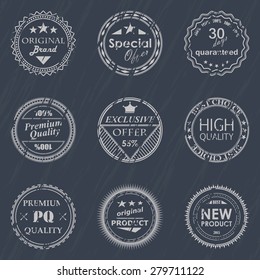 Vector set of vintage labels. Grunge effect     